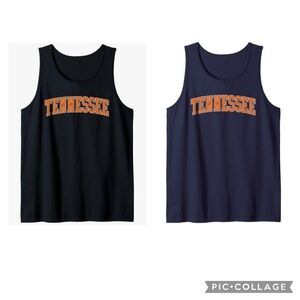 Retro Tennessee Tank Top – Classic Varsity Style in Black or Navy (4XL)